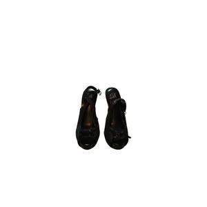 glittery  spike heel platform round toe sexy shoe with a bow